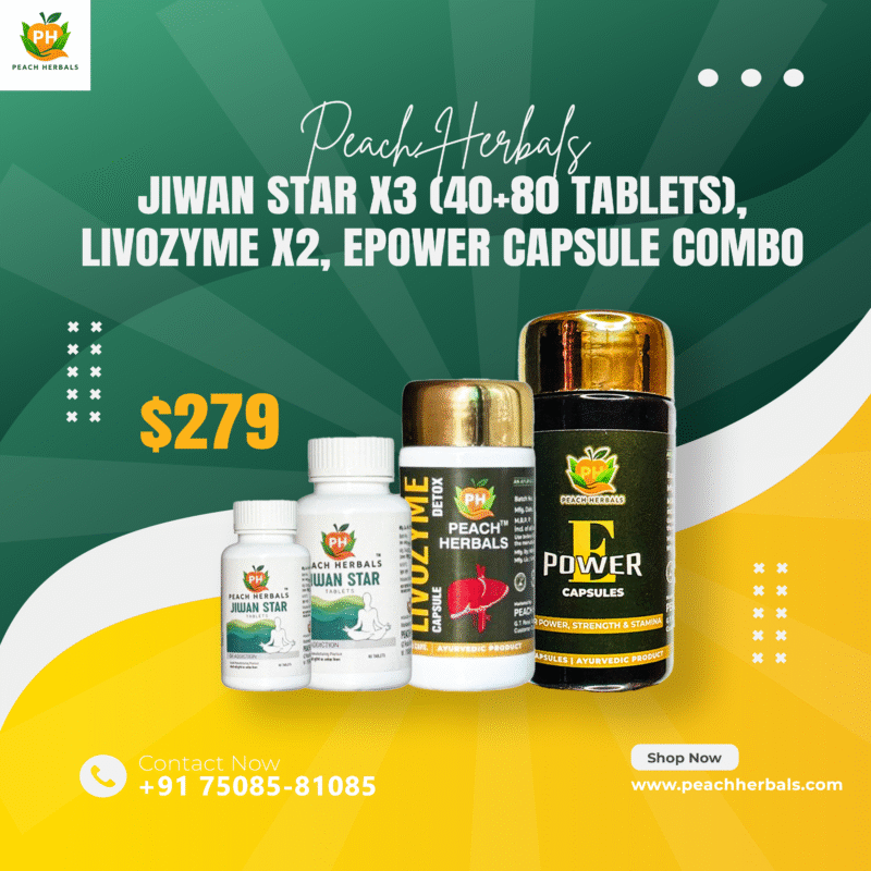 Jiwan Star x2 (80 Tablets) + Jiwan Star (40 Tablets) + Livozyme x2 + Epower Capsule Combo