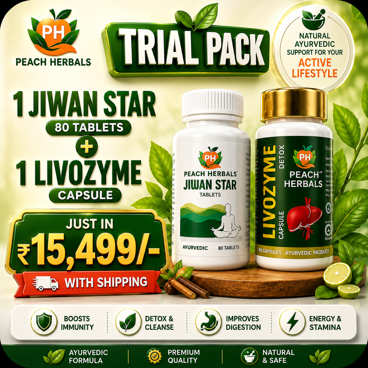 Jiwan Star (80 Tablets) + Livozyme Capsule Trial Pack